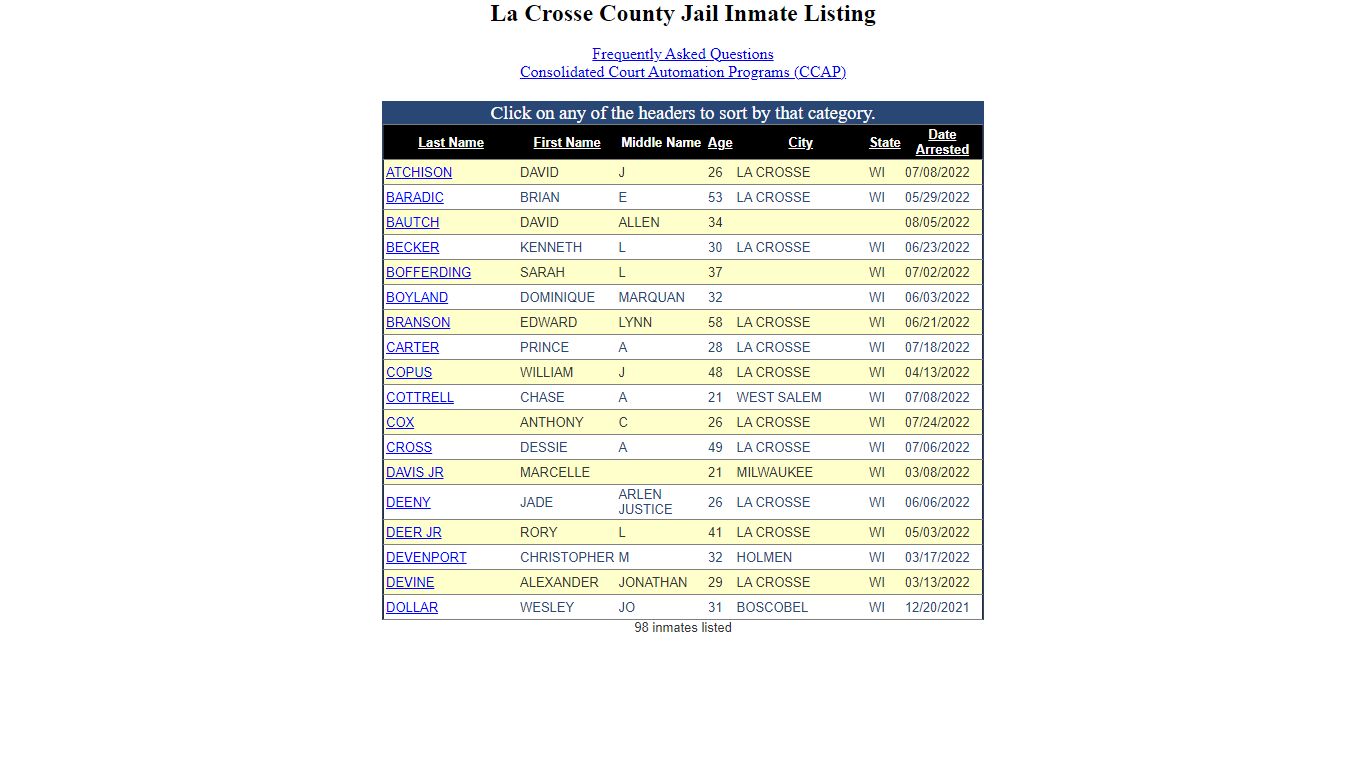 Inmate Locater-Version: 2021.9.14.0 - La Crosse County ...