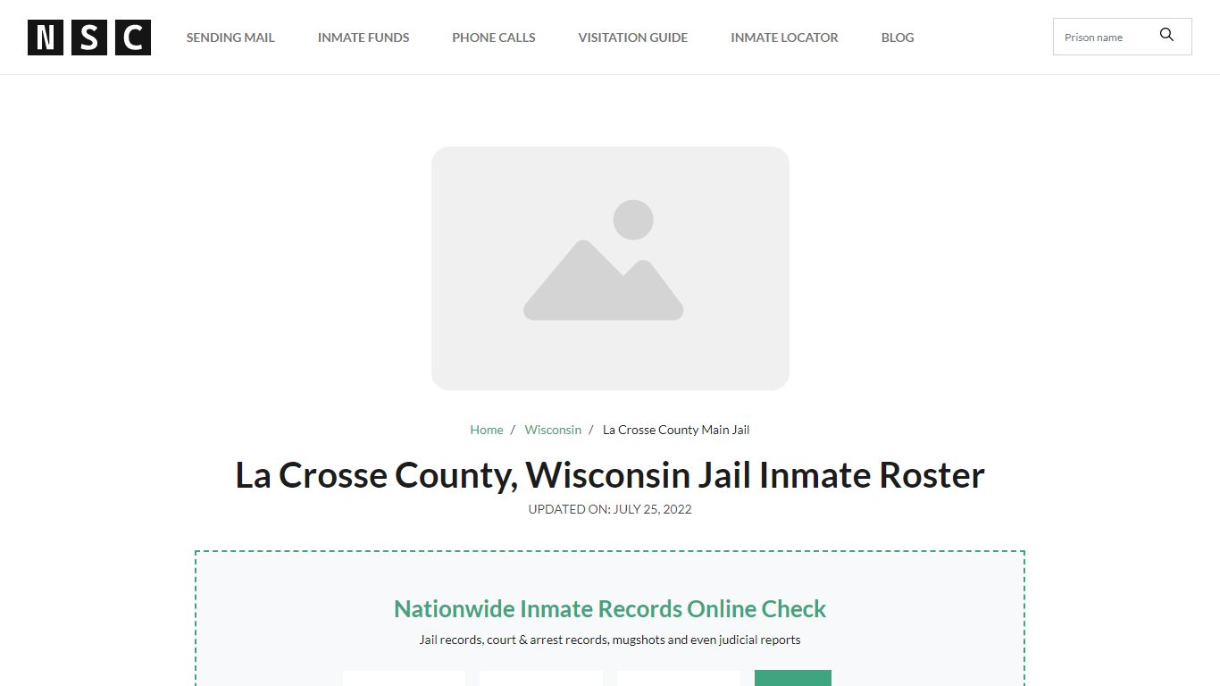 La Crosse County, Wisconsin Jail Inmate List