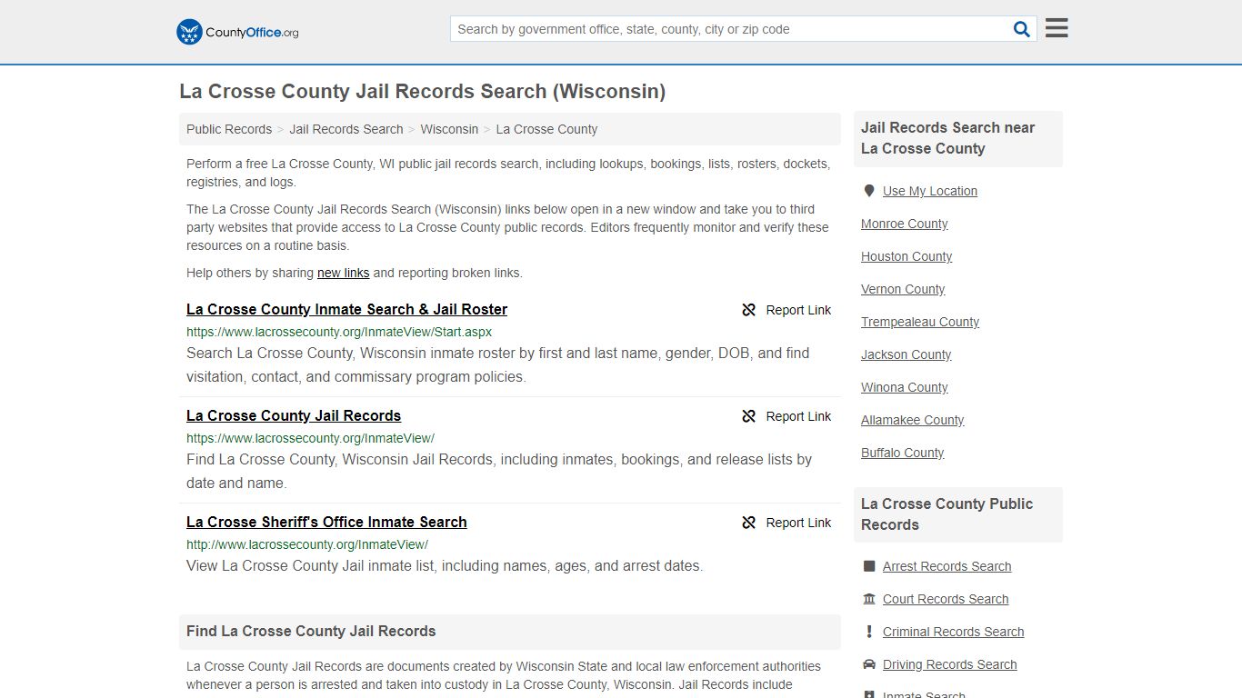 Jail Records Search - La Crosse County, WI (Jail Rosters ...